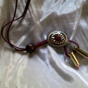 Bullet necklace with para cord and .45 caliber non dangerous .45 brass shells